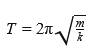 Формула періоду коливання пружинного маятника