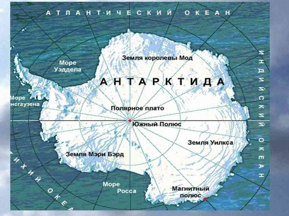 материк антарктида карта